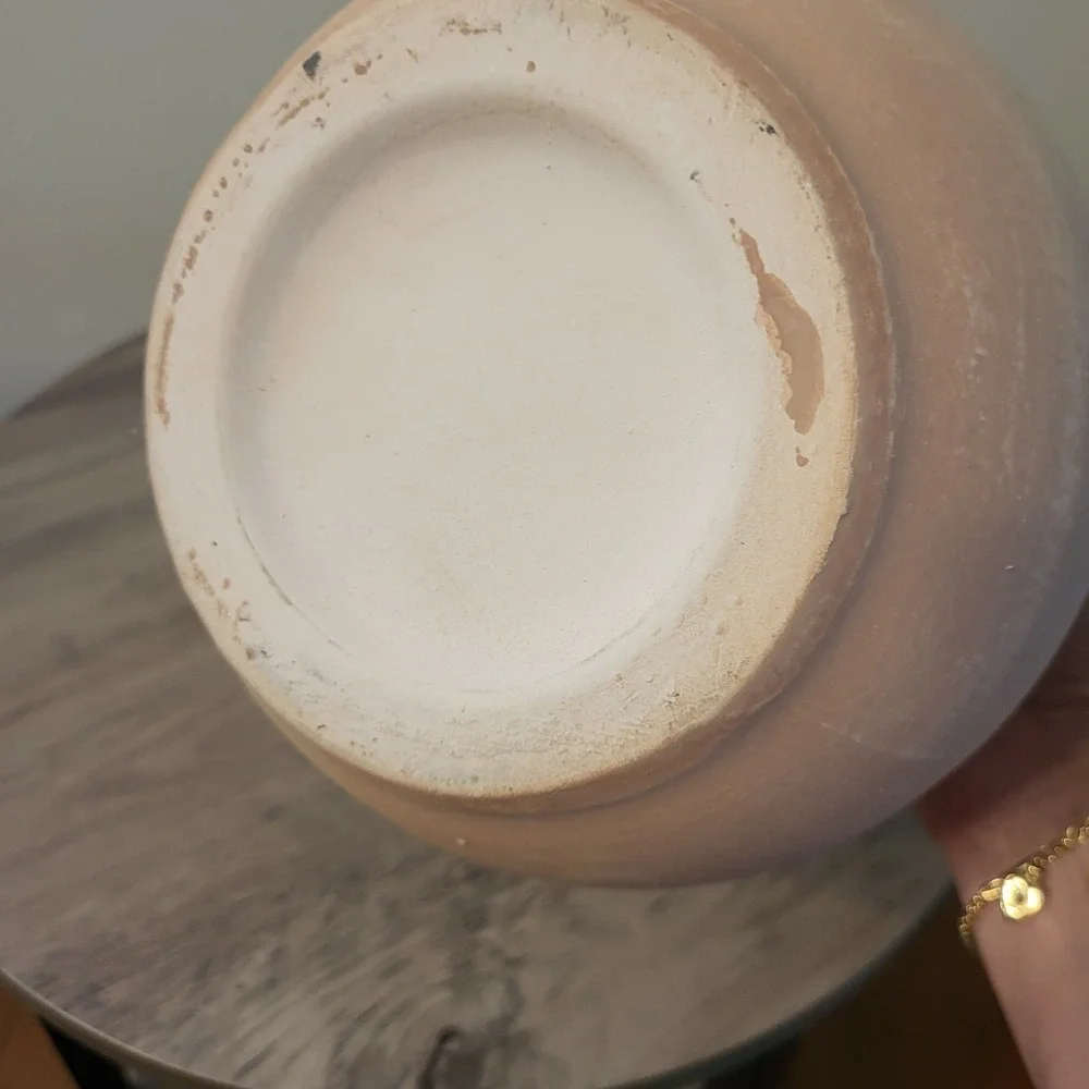 Terracotta Clay Pitcher Matte Beige Round Solid Handle 7